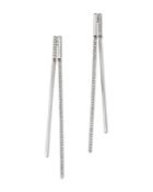 Bloomingdale's Diamond Micro Pave Linear Drop Earrings In 14k White Gold, 0.4 Ct. T.w. - 100% Exclusive