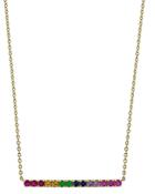 Bloomingdale's Rainbow Sapphire Bar Necklace In 14k Yellow Gold, 18 - 100% Exclusive