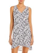 J. Valdi Abstract Print Button Tank Mini Dress