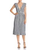 Milly Striped Sleeveless Knit Midi Dress