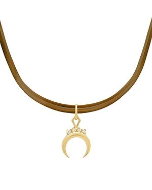 Iconery 14k Yellow Gold Diamond Crescent Necklace, 36