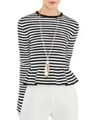 Max Mara Jerzu Striped Bell Sleeve Top