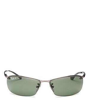 Ray-ban Men's Rimless Polarized Square Sunglasses, 63mm