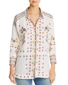 Johnny Was Florence Embroidered Gauze Blouse
