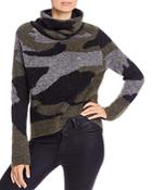 Aqua High/low Camouflage Turtleneck Sweater - 100% Exclusive