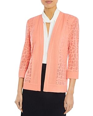 Misook Animal Pattern Burnout Knit Jacket