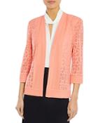 Misook Animal Pattern Burnout Knit Jacket
