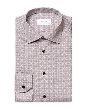 Eton Medallion Print Contemporary Fit Button Down Shirt