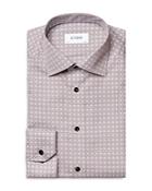 Eton Medallion Print Contemporary Fit Button Down Shirt