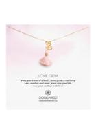 Dogeared Love Rose Quartz Bezel Pendant Necklace, 18