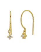 Rachel Reid 14k Yellow Gold Diamond Dangle Wire Drop Earrings