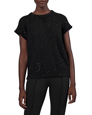 Atm Anthony Thomas Melillo Sequin Short Sleeve Sweater