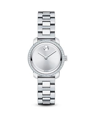 Movado Bold Stainless Steel Watch With Diamonds, 25mm