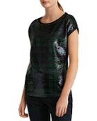 Lauren Ralph Lauren Sequin Plaid Top