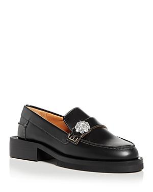 Ganni Women's Embellished Moc Toe Loafers