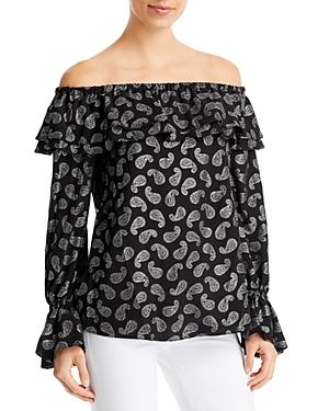 Michael Michael Kors Paisley Print Off-the-shoulder Top