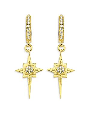 Maison Irem Didi Cubic Zirconia Starburst Dangle Hoop Earrings