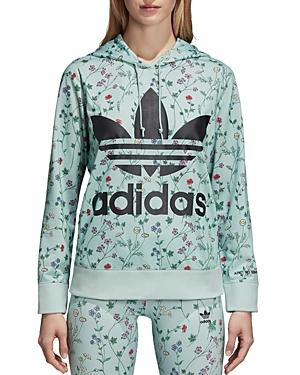 Adidas Originals Floral Print Logo Hooded Sweatshirt