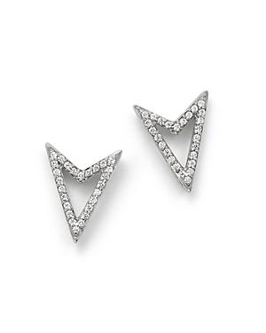 Diamond Arrow Earrings In 14k White Gold, .20 Ct. T.w.