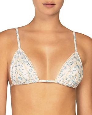 Peony Printed Triangle Bikini Top
