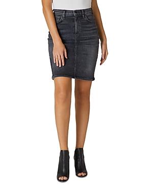 Hudson High Rise Denim Skirt In Ghosts