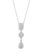 Bloomingdale's Diamond Halo Triple Pendant Necklace In 14k White Gold, 1.75 Ct. T.w. - 100% Exclusive