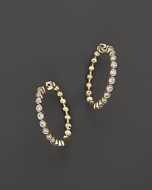 Diamond Hoop Earrings In 14k Yellow Gold, .50 Ct. T.w.