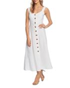 Vince Camuto Button Front Sleeveless Midi Dress