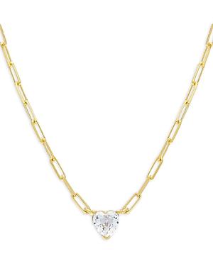 Adinas Jewels Mini Heart Paper Clip Pendant Necklace, 16