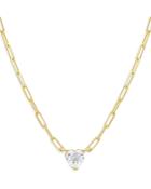 Adinas Jewels Mini Heart Paper Clip Pendant Necklace, 16