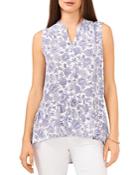 Vince Camuto Floral Button Down Tunic Tank