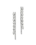 Kc Designs 14k White Gold Diamond Double Row Drop Earrings