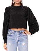 Afrm Olivia Balloon-sleeve Cropped Top