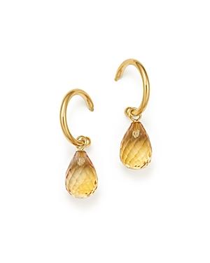 Bloomingdale's Citrine Briolette Hoop Drop Earrings In 14k Yellow Gold - 100% Exclusive