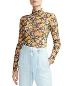 Maje Thomas Floral-print Turtleneck