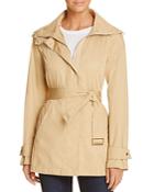 Cole Haan Hooded Belted Rain Jacket