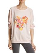Wildfox Floral-heart Pullover