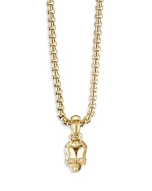 David Yurman 18k Yellow Gold Extra Small Skull Charm With Diamonds