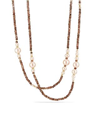 David Yurman Solari Tweejoux Necklace In 18k Gold With Cultured Dyed Pink Freshwater Pearls And Andalusite