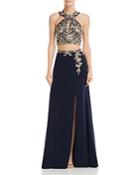 Avery G Embellished Two-piece Gown