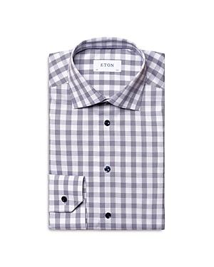 Eton Cotton Gingham Check Slim Fit Dress Shirt