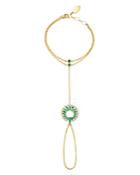 Madhuri Parson 14k Yellow Gold Diamond Essentials Emerald Hand Chain Bracelet