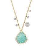 Meira T 14k Yellow And White Gold Amazonite Necklace With Diamonds, 16