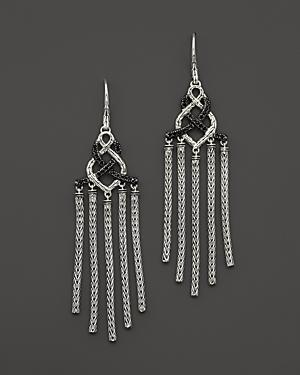 John Hardy Classic Chain Silver Lava Chandelier Earrings With Black Sapphire - Bloomingdale's Exclusive