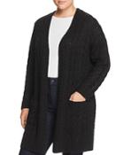 One A Plus Cable Knit Open Front Cardigan