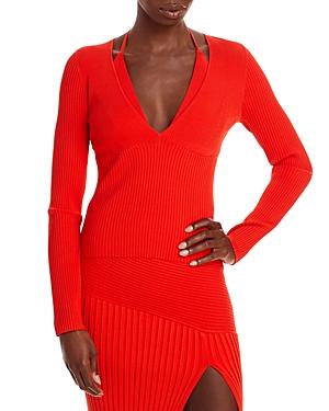 Nicholas Amara Ribbed Halter Detail Top