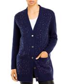 Libertine Oil Slick Navy Cashmere Long Cardigan