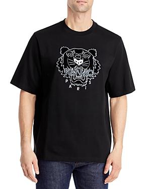 Kenzo Festive Tiger Skate Cotton Embroidered Graphic Tee