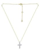 Bloomingdale's Marc & Marcella Diamond Cross Pendant Necklace In 18k Gold Plated Sterling Silver And Sterling Silver, 0.075 Ct. T.w. - 100% Exclusive