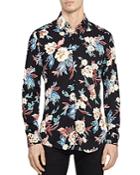 Reiss Vogal Floral Slim Fit Button-down Shirt